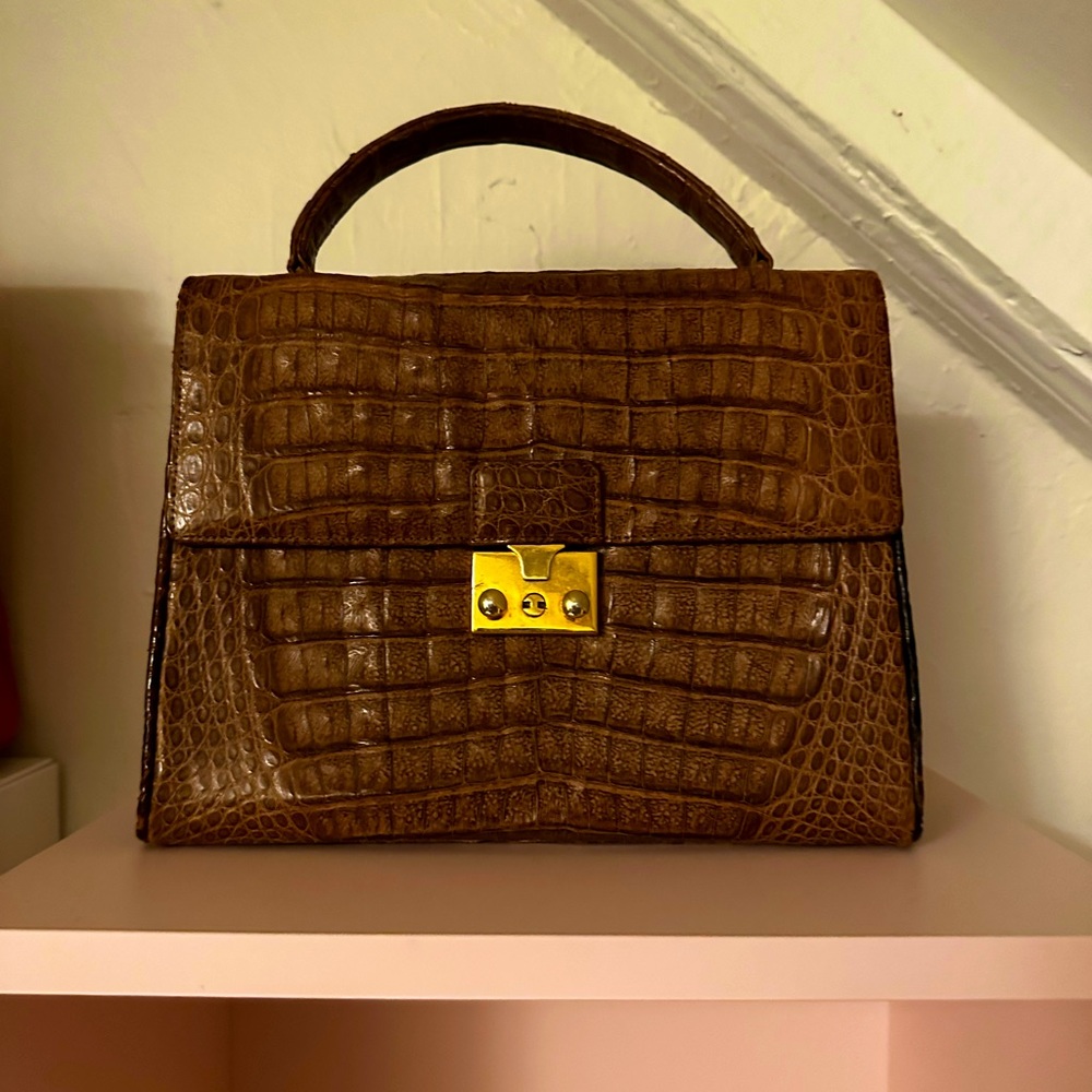VINTAGE FAUX ALLIGATOR SKIN BAG